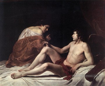 Cupidon et Psyché Baroque peintre Orazio Gentileschi Peinture à l'huile